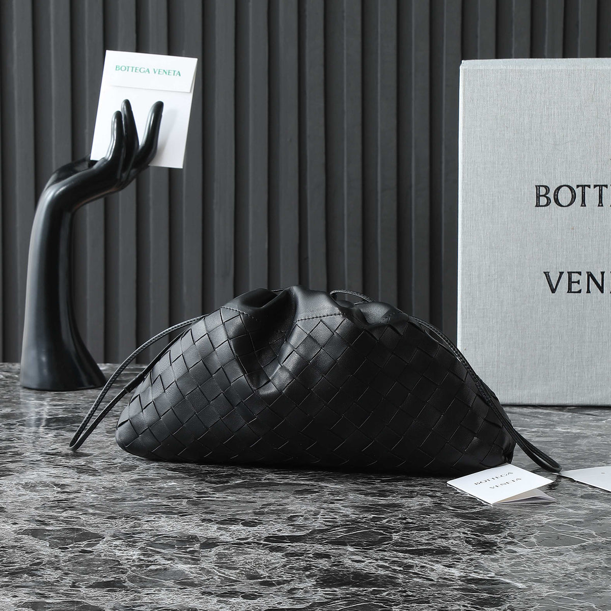 Bottega Veneta 25S Dustbag Notte 33 in Black Calfskin Gold Hardware Bag