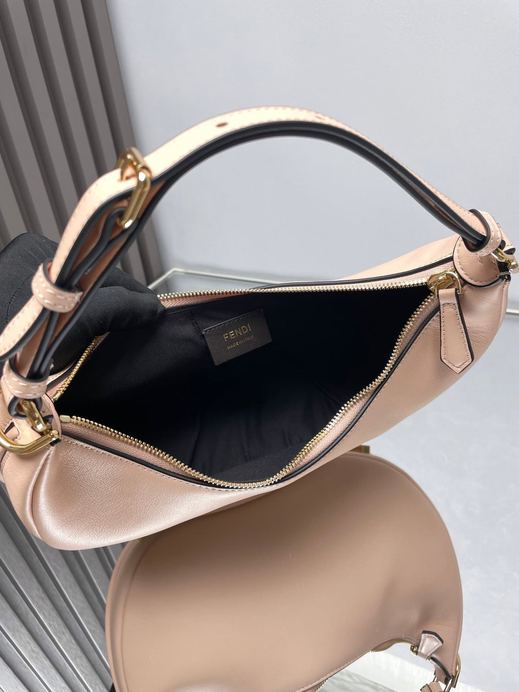 Fendi Fendigraphy Medium 29 in Bisque Smooth Lambskin Gold Hardware Bag