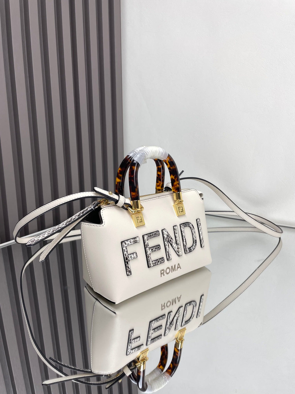 Fendi By the Way Mini 18 in White Lambskin Gold Hardware Bag