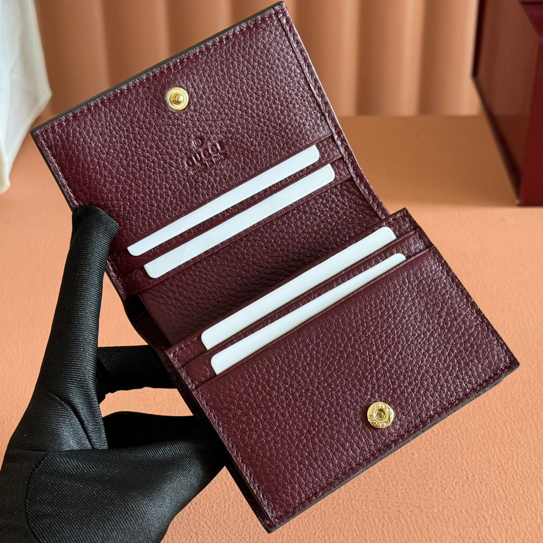 Gucci Marmont Bag 11 in Beige Ebony Canvas Dark Red Calfskin