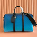 Gucci Chroma Large Duffle Bag 45 Blue in Monogram Canvas