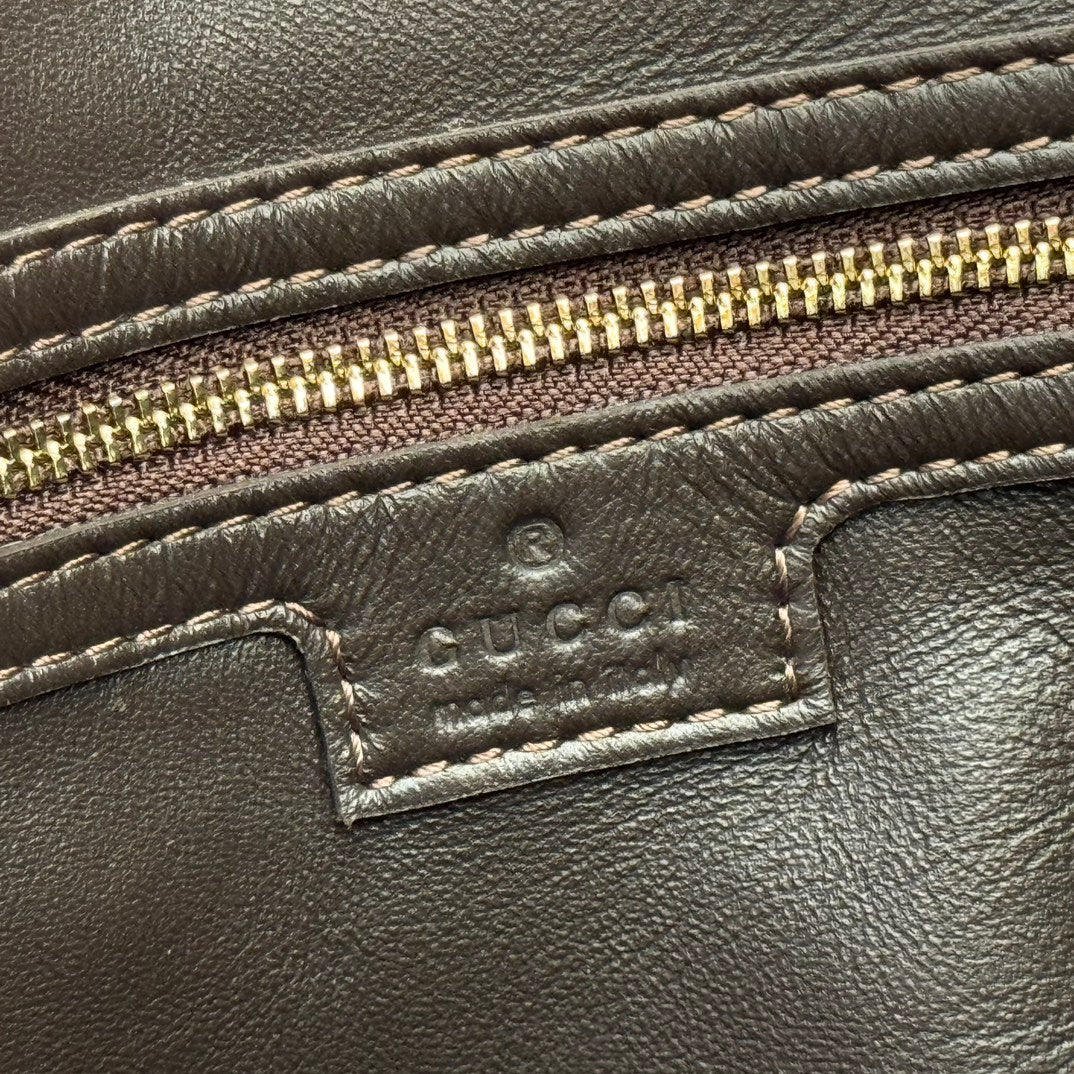 Gucci 25S Jackie Giorno 44 cm in Dark Chocolate Brown Suede Bag