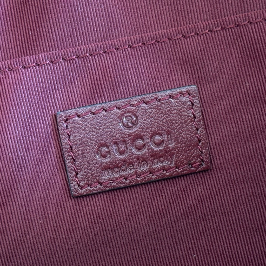 Gucci 26S Marmont Shoulder Bag 24 in Dark Red Calfskin