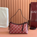 Gucci 26S Emblem Bucket Bag 22 in Dark Red Coated Fabric