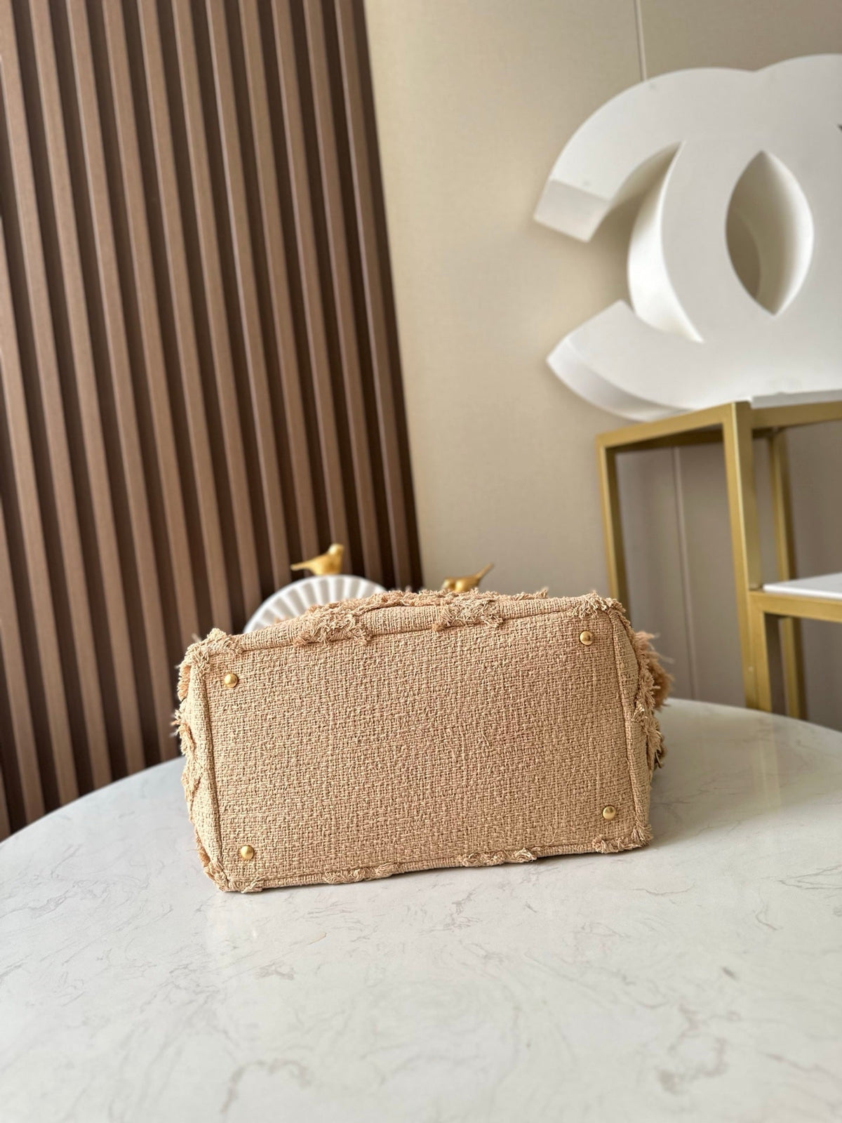 Chanel 25S Tote Bag 48 in Beige Fabric