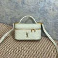 Saint Laurent Gaby Mini Vanity 18 in Ivory White Lambskin Gold Hardware Bag