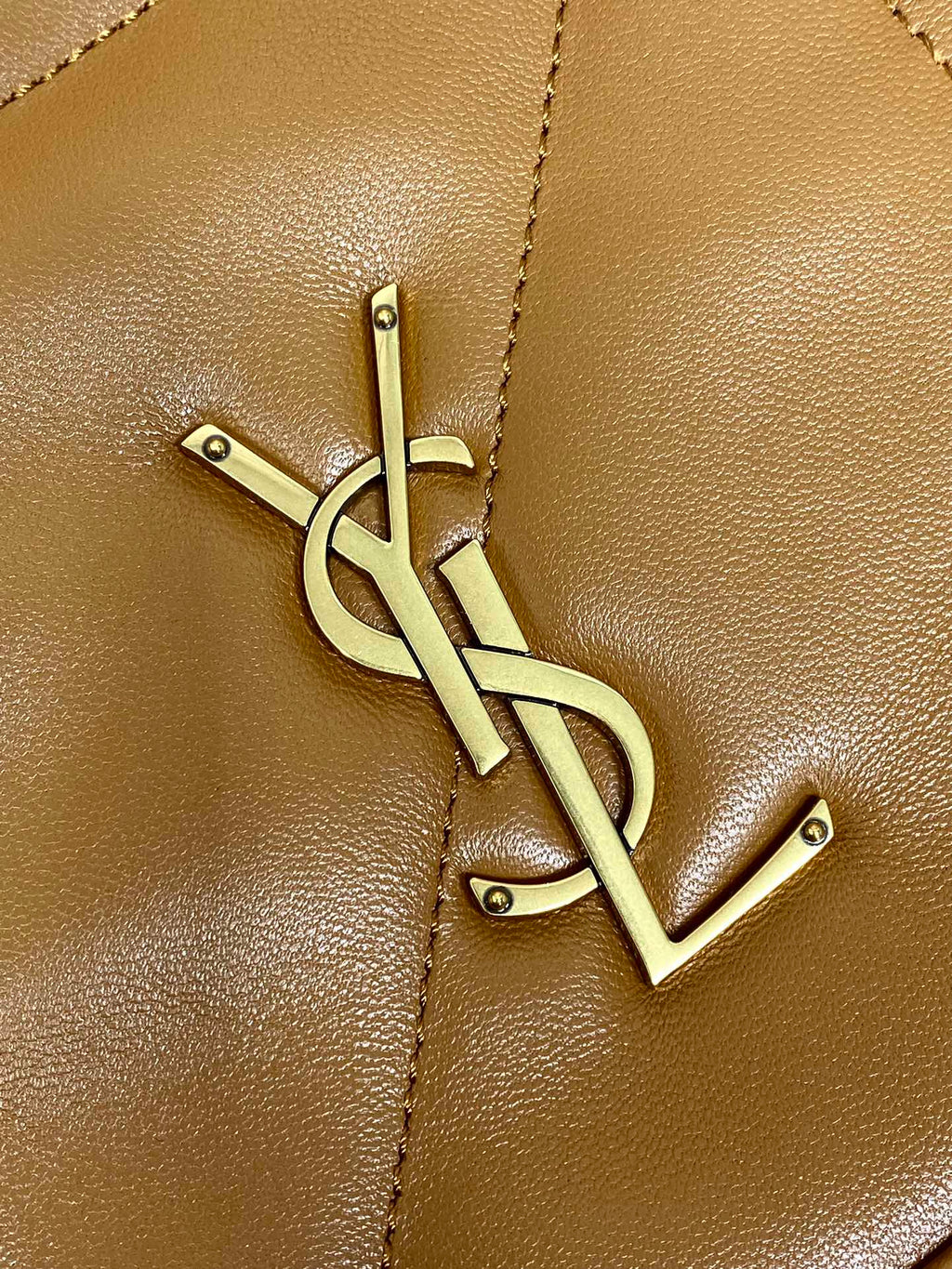 Saint Laurent Drawstring Chain Strap Shoulder Bag 39 in Tortilla Brown Quilted Calfskin