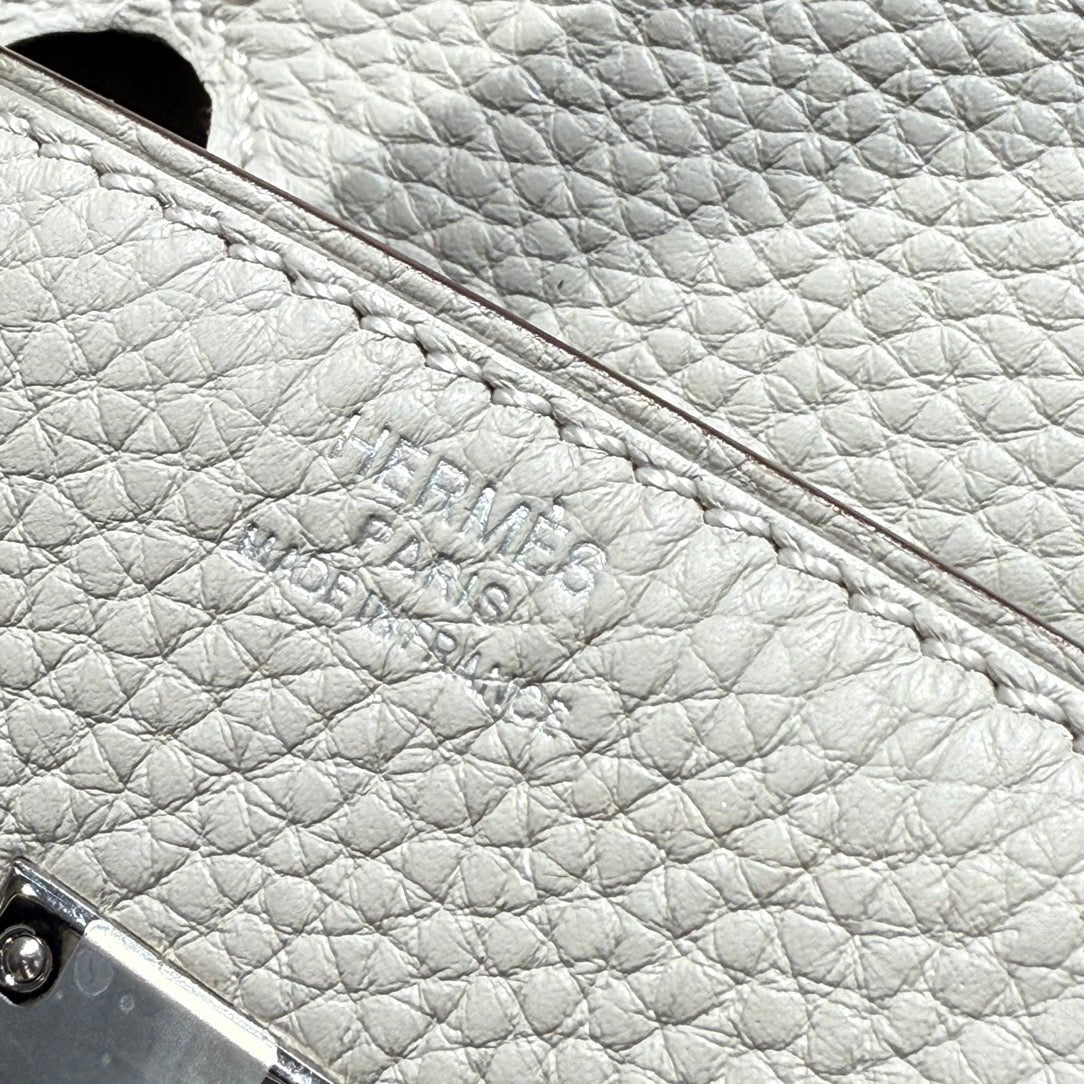 Hermes Birkin 25cm in Cream Togo Leather Silver Hardware Bag