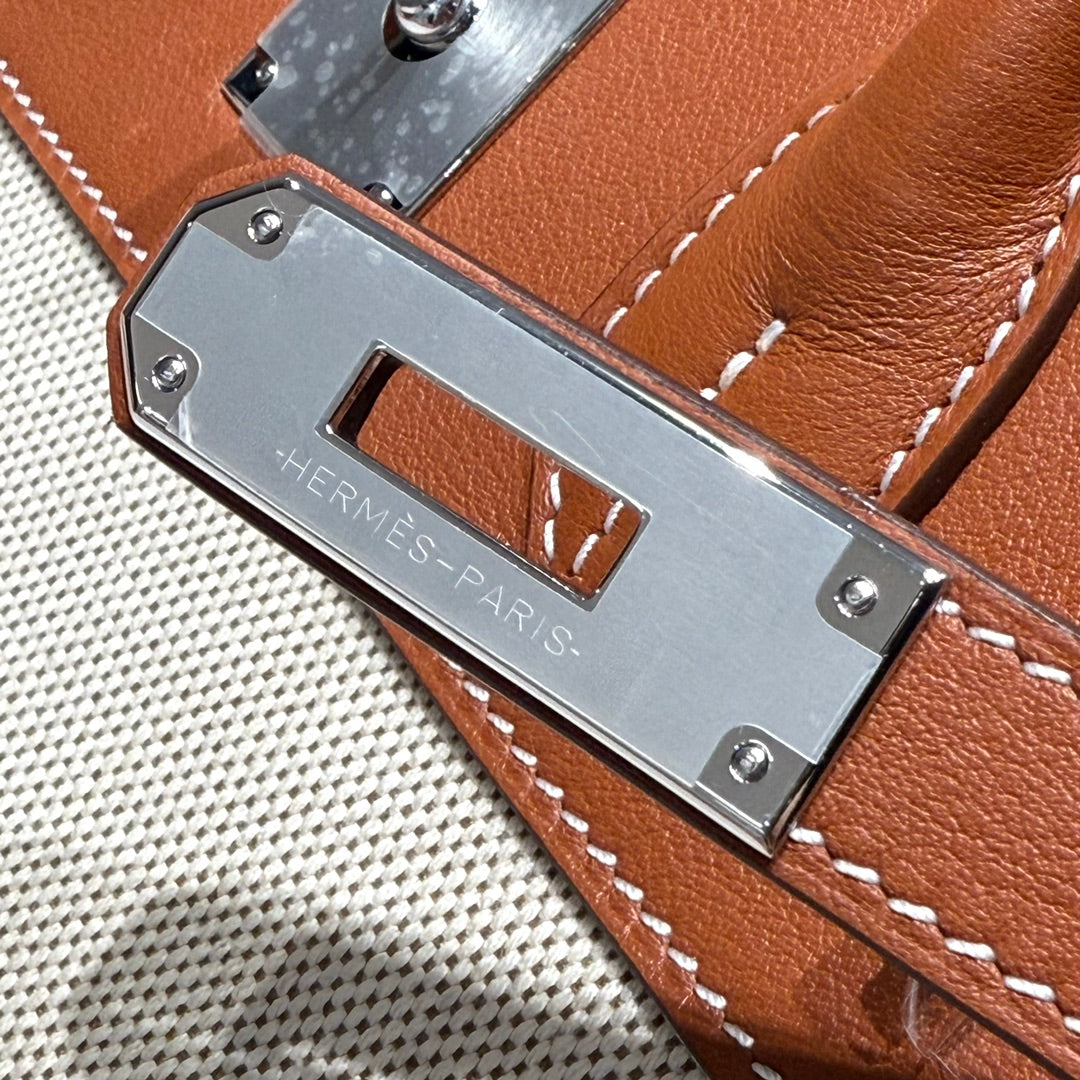 Hermes Birkin 30cm in Veau Barenia Swift Calfskin Ercu Toile Canvas Bag