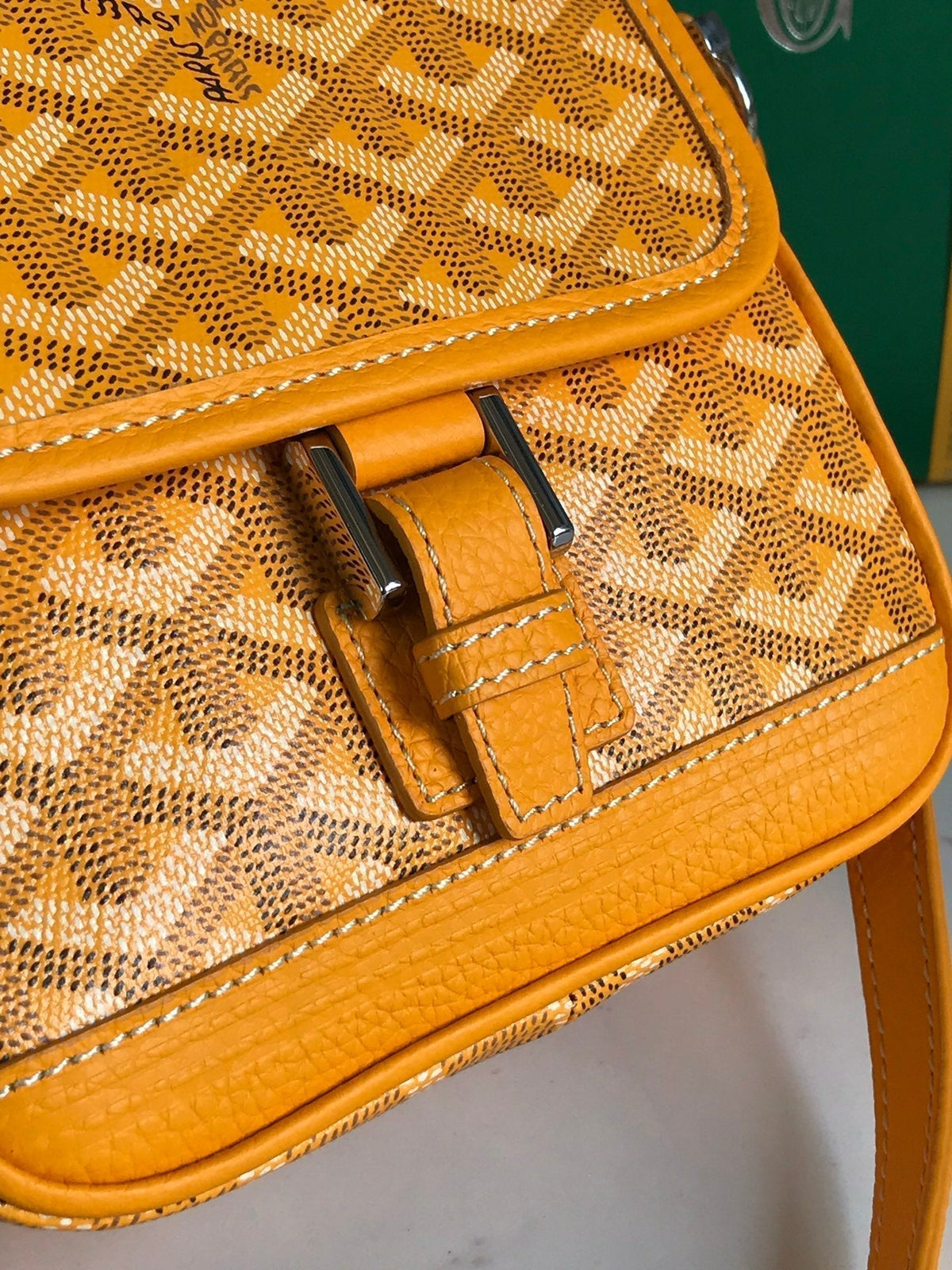 Goyard Grand Bleu 16 in Yellow Goyardine Canvas and Lambskin Bag
