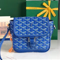 Goyard Grand Bleu 16 in Sapphire Blue Goyardine Canvas and Lambskin Bag