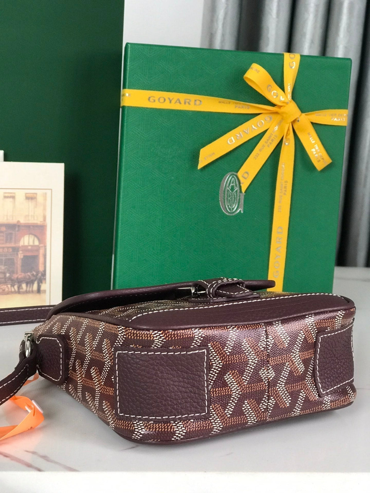 Goyard Grand Bleu 16 in Wine Red Goyardine Canvas and Lambskin Bag