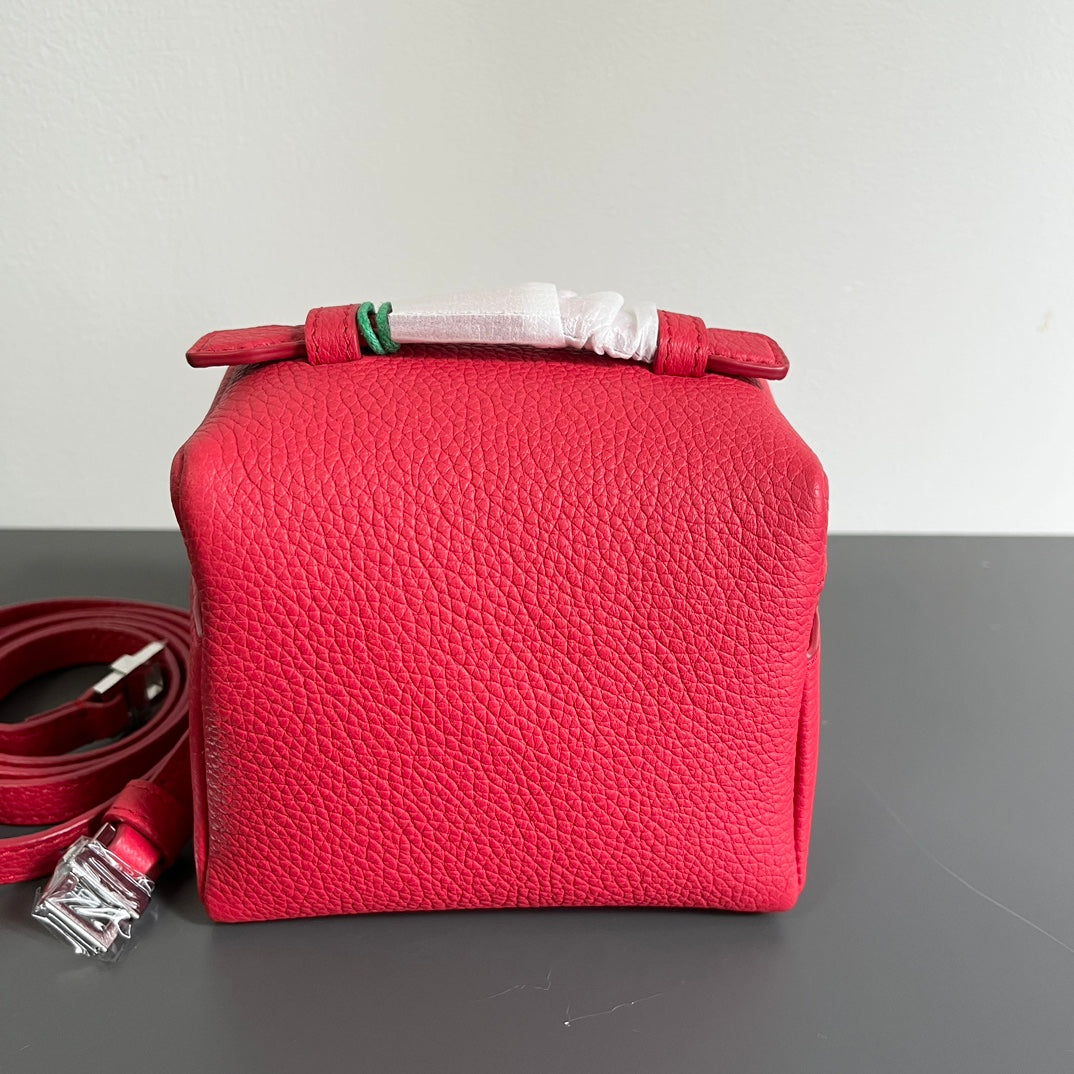 Loro Piana Extra Pocket L12 in Crimson Red Calfskin with Silver Hardware Bag