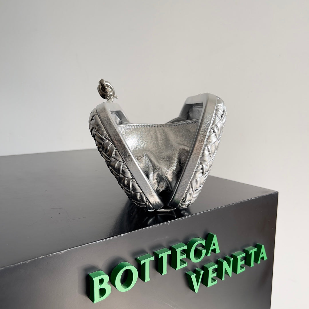 Bottega Veneta Classic Knot 20 in Silver Lambskin Bag