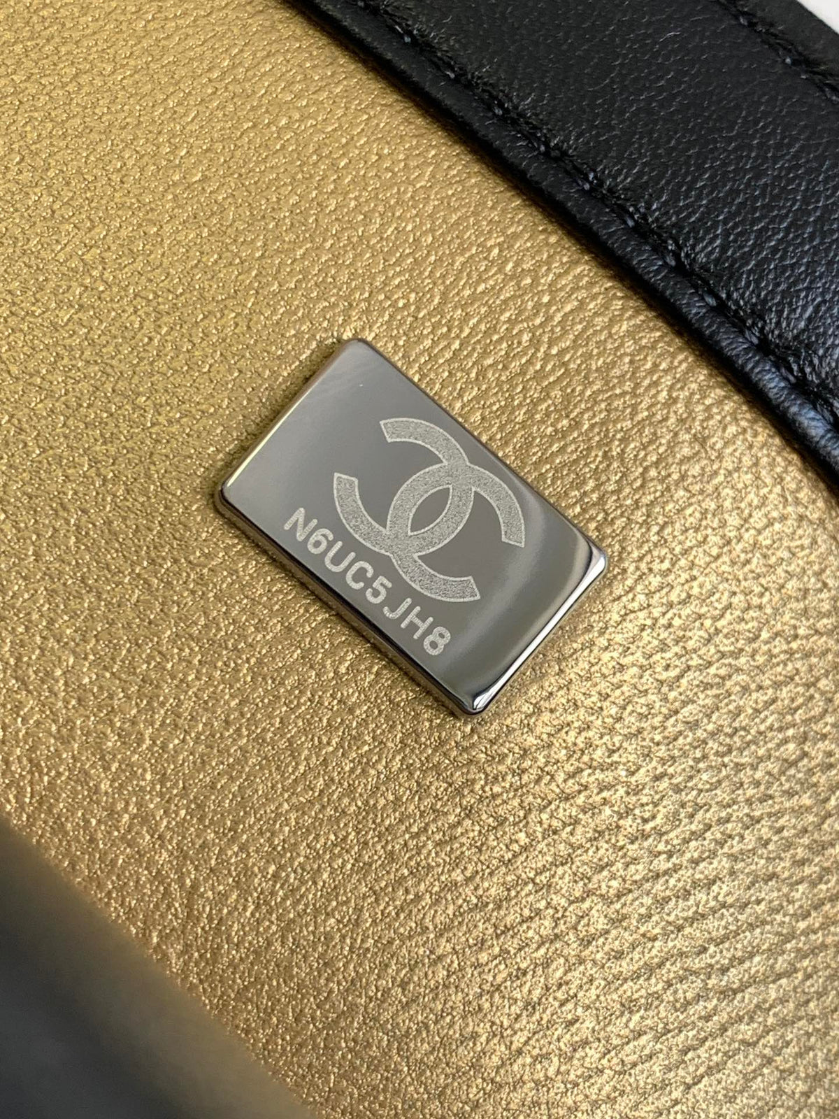 Chanel Small 20 Flap Bag in Black Calfskin