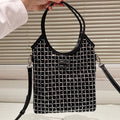 Crystal Tote 24 Bag in Black Calfskin