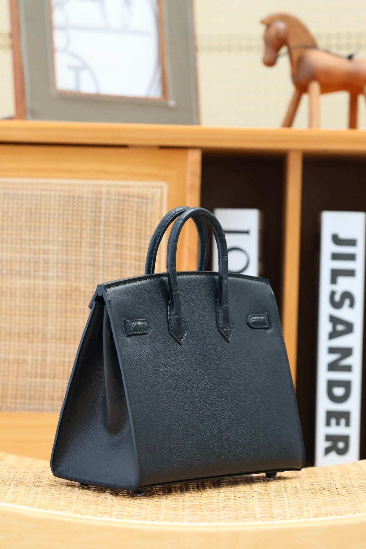Hermes Birkin Faubourg Touch 20 in Black Calfskin with Silver Hardware Bag