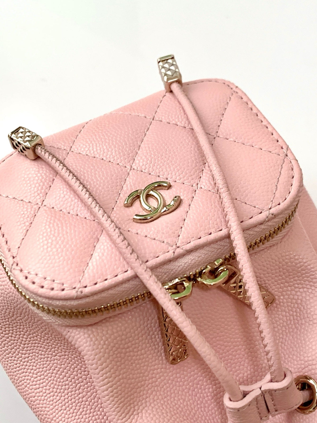 Chanel 25S Mini Bucket Bag 12 in Pink Calfskin Gold Hardware