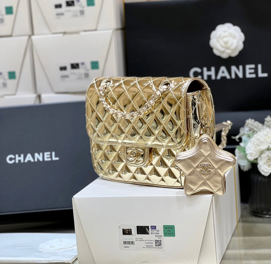 Chanel 25S Star Gold 23 in Metallic Gold Calfskin Bag