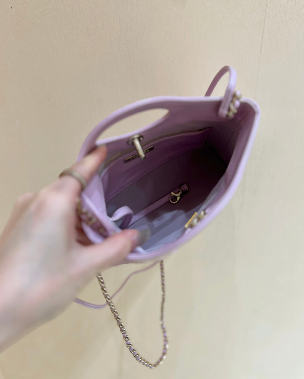 Chanel 25S Mini Shopping Bag 23 in Light Purple Calfskin