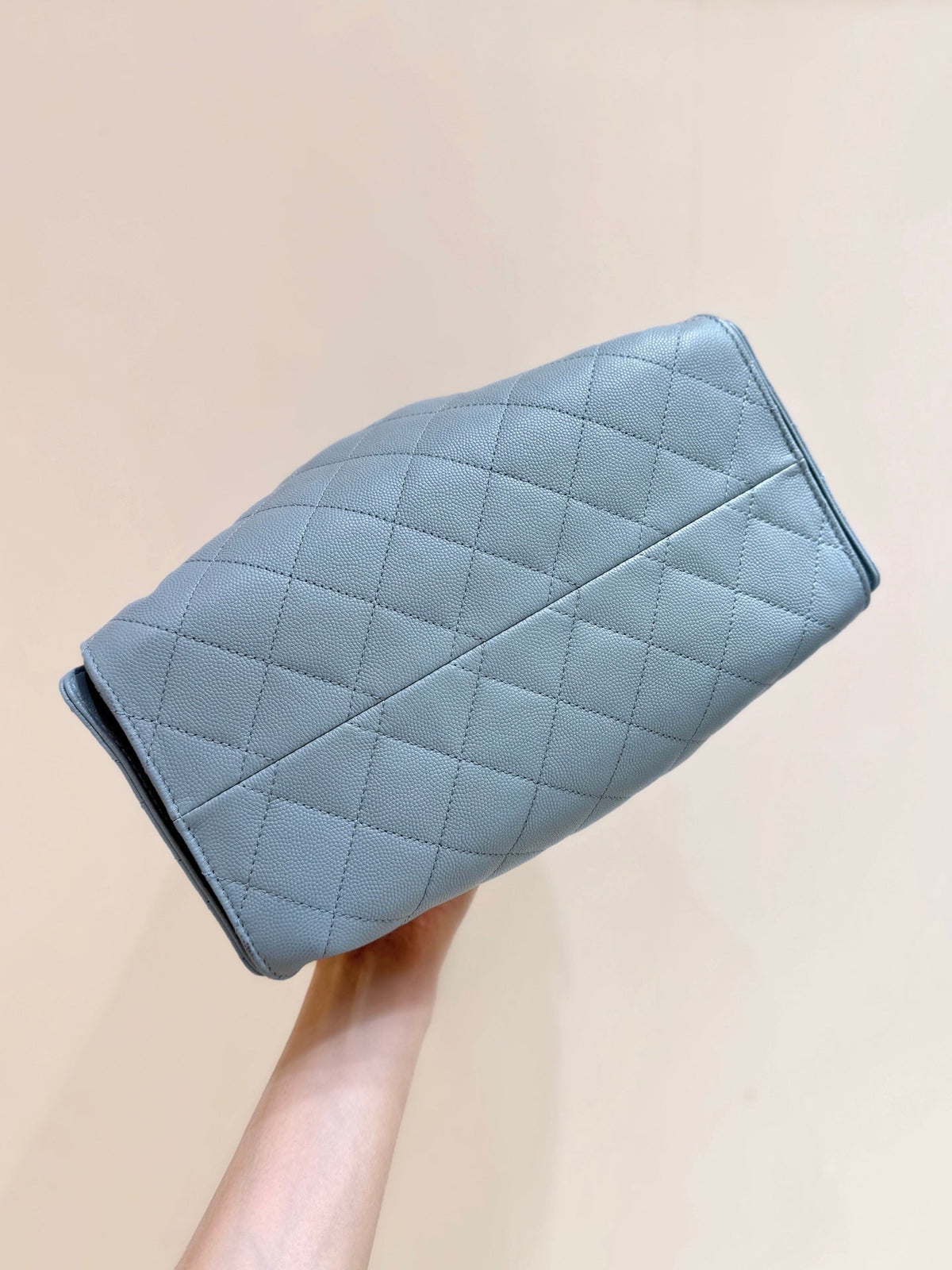 Chanel 25S Handbag in Light Blue 30 Grained Calfskin Gold Hardware
