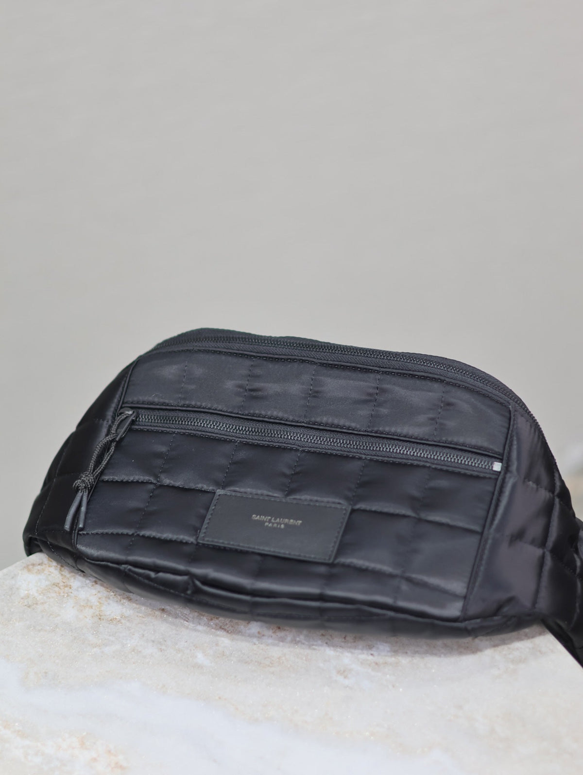 Saint Laurent Crossbody Bag 24 in Black Plaid Nylon