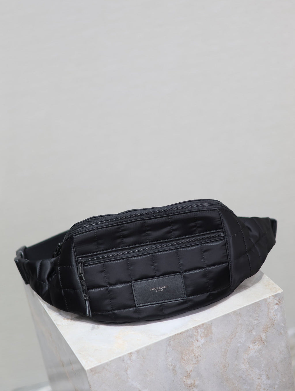Saint Laurent Crossbody Bag 24 in Black Plaid Nylon