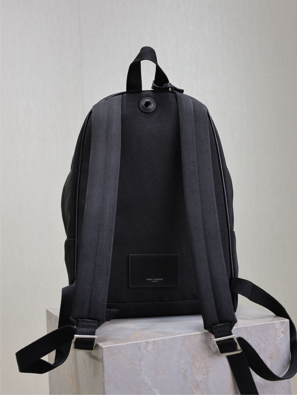 Saint Laurent City Backpack 35 in Black Canvas