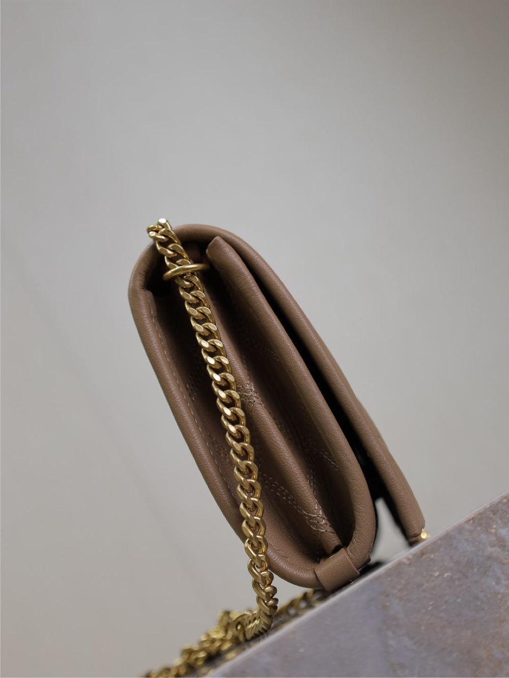 Saint Laurent Becky 22 in Medium Brown Quilted Lambskin Gold Hardware Bag