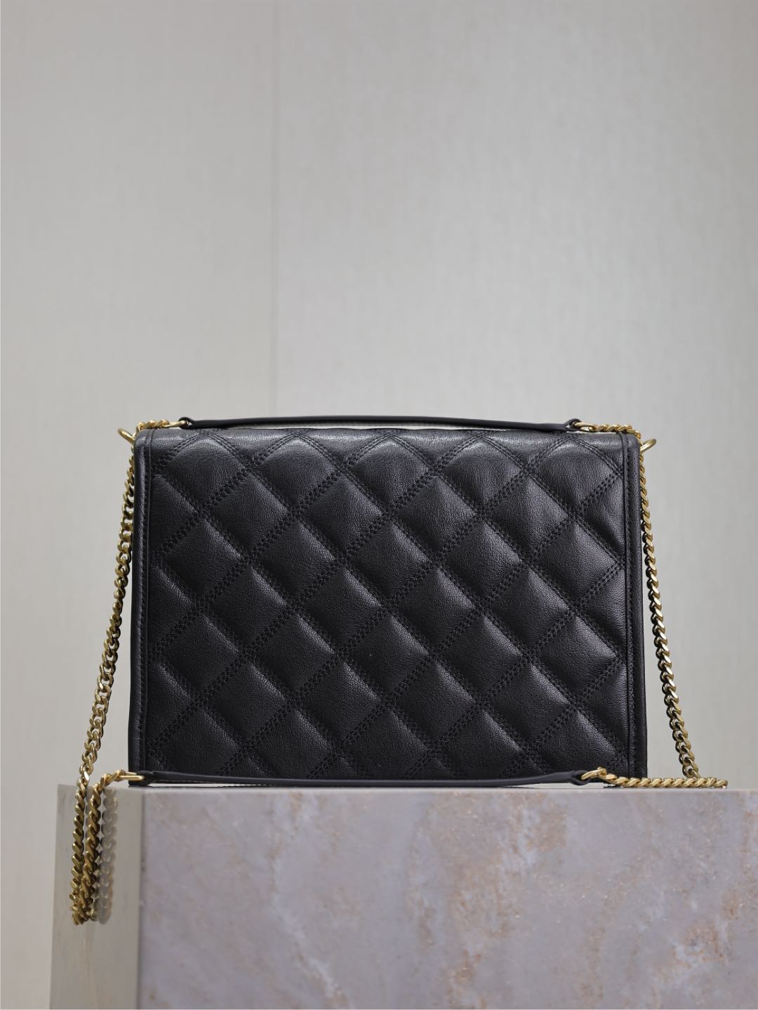Saint Laurent Becky 26 in Black Quilted Lambskin Gold Hardware Bag