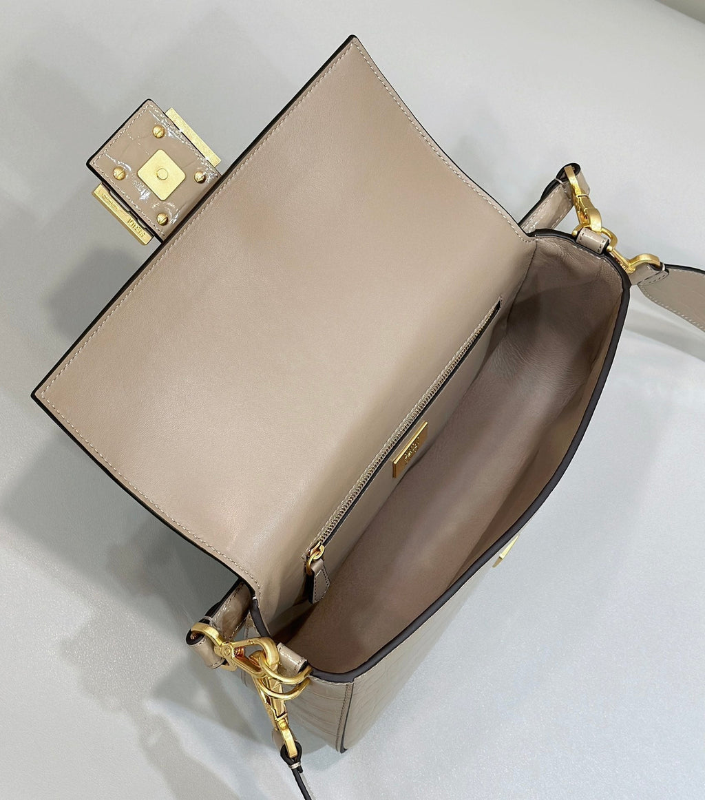 Fendi Baguette 27 Bag in Sand Beige Calfskin with Gold Hardware