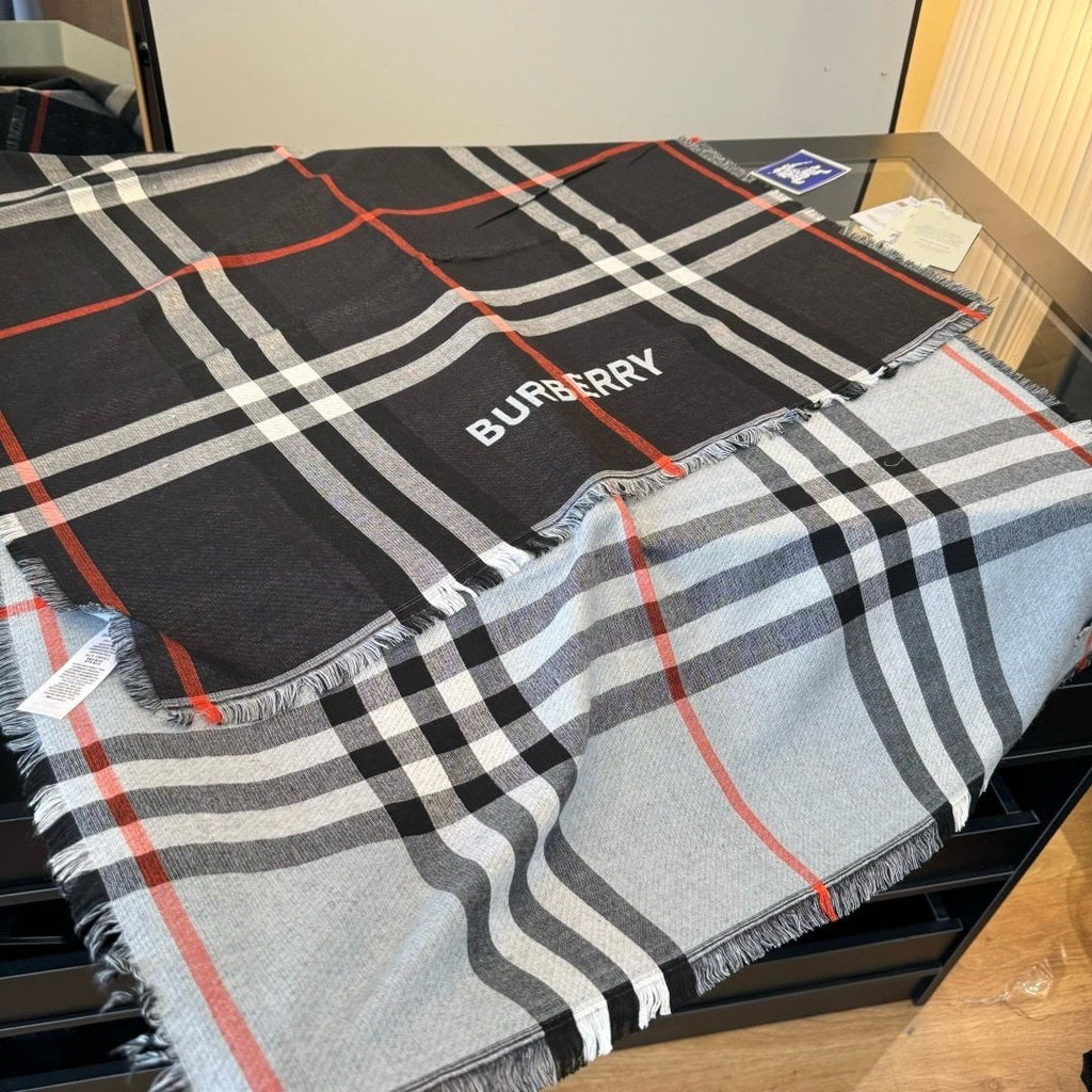 Burberry Plaid Fringe Scarf — side